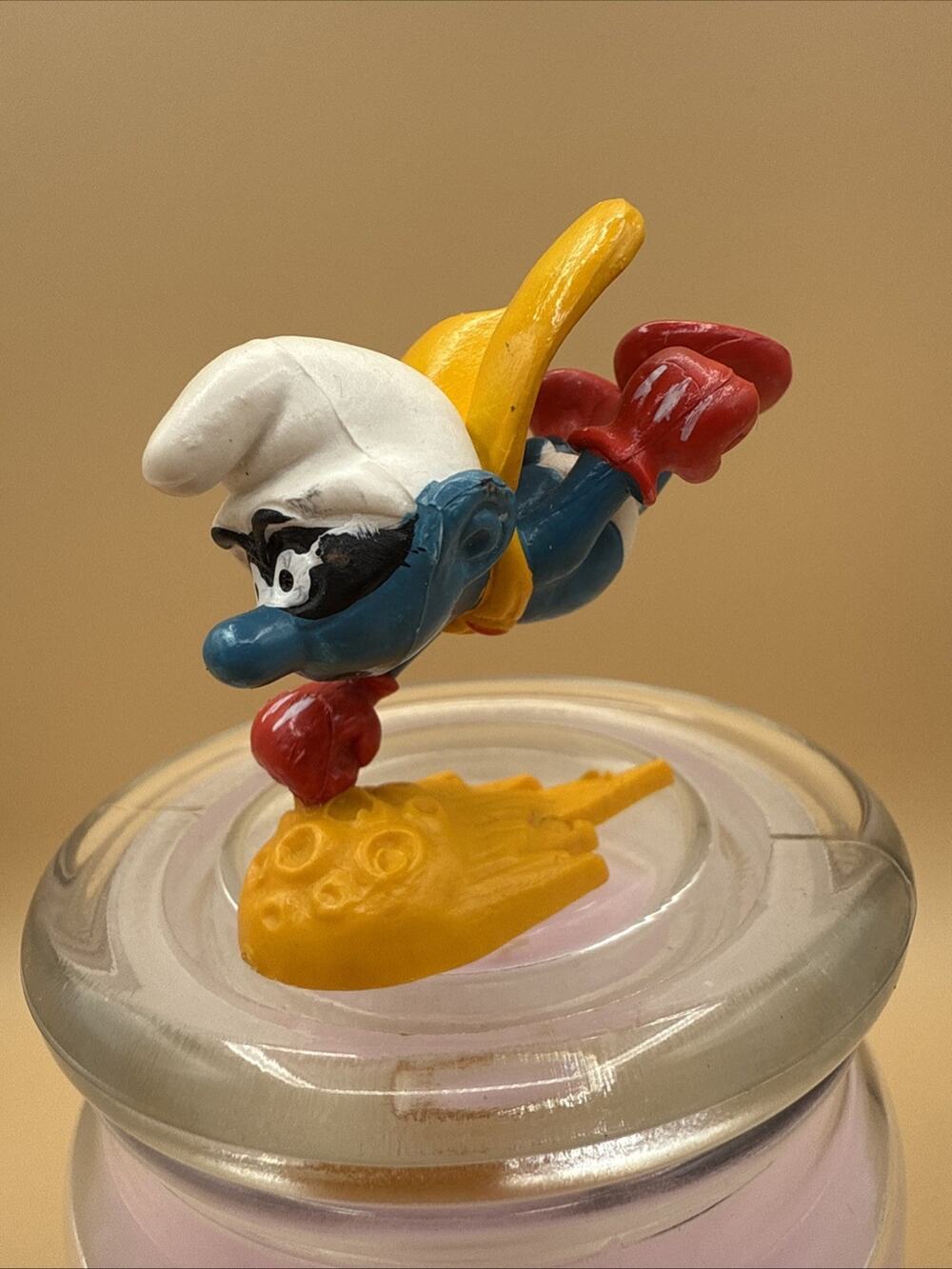 Smurfs Superman Flying Super Hero Figure 1980 Vintage Schleich PVC Toy Peyo